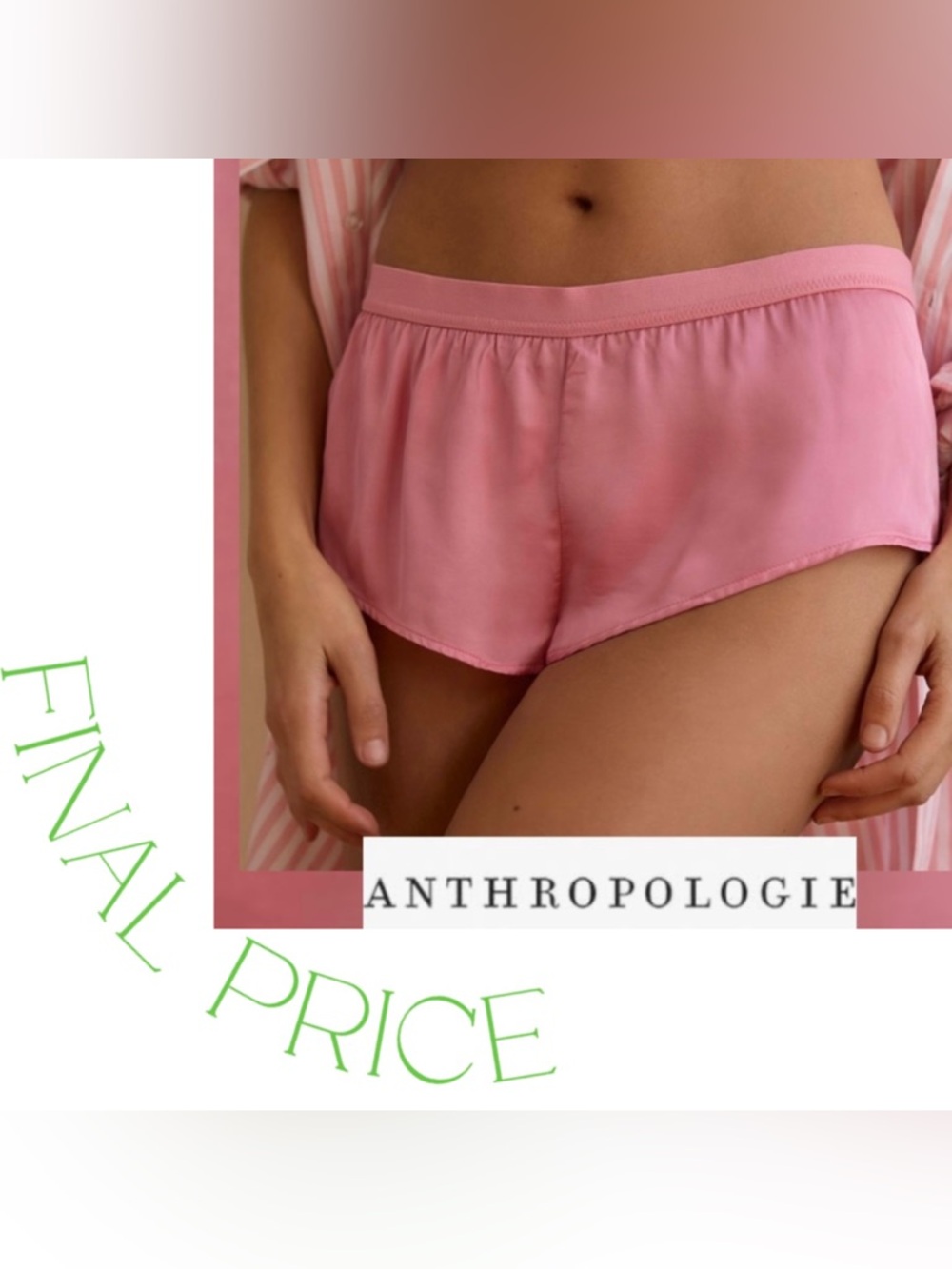 ✅  FINAL PRICE NWT by Anthropologie Silky Micro Sleep Shorts in Rose
